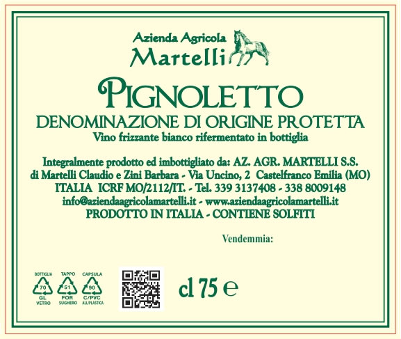 pignoletto rifermentato vini azienda agricola martelli